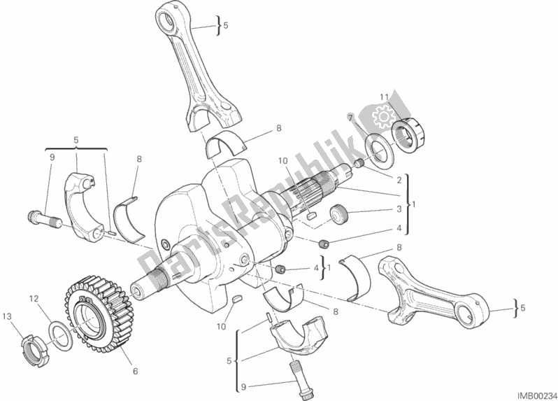 All parts for the Connecting Rods of the Ducati Supersport Thailand 950 2019